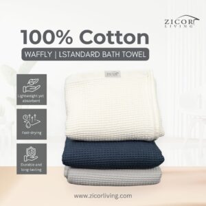 Waffly | Standard Bath Towel  (100% Cotton)