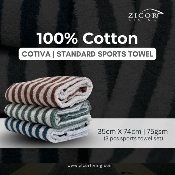 Cotiva | Standard Sports Towel (100% Cotton) Set - Image 2