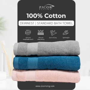 Dewnest | Standard Bath Towel (100% Cotton)